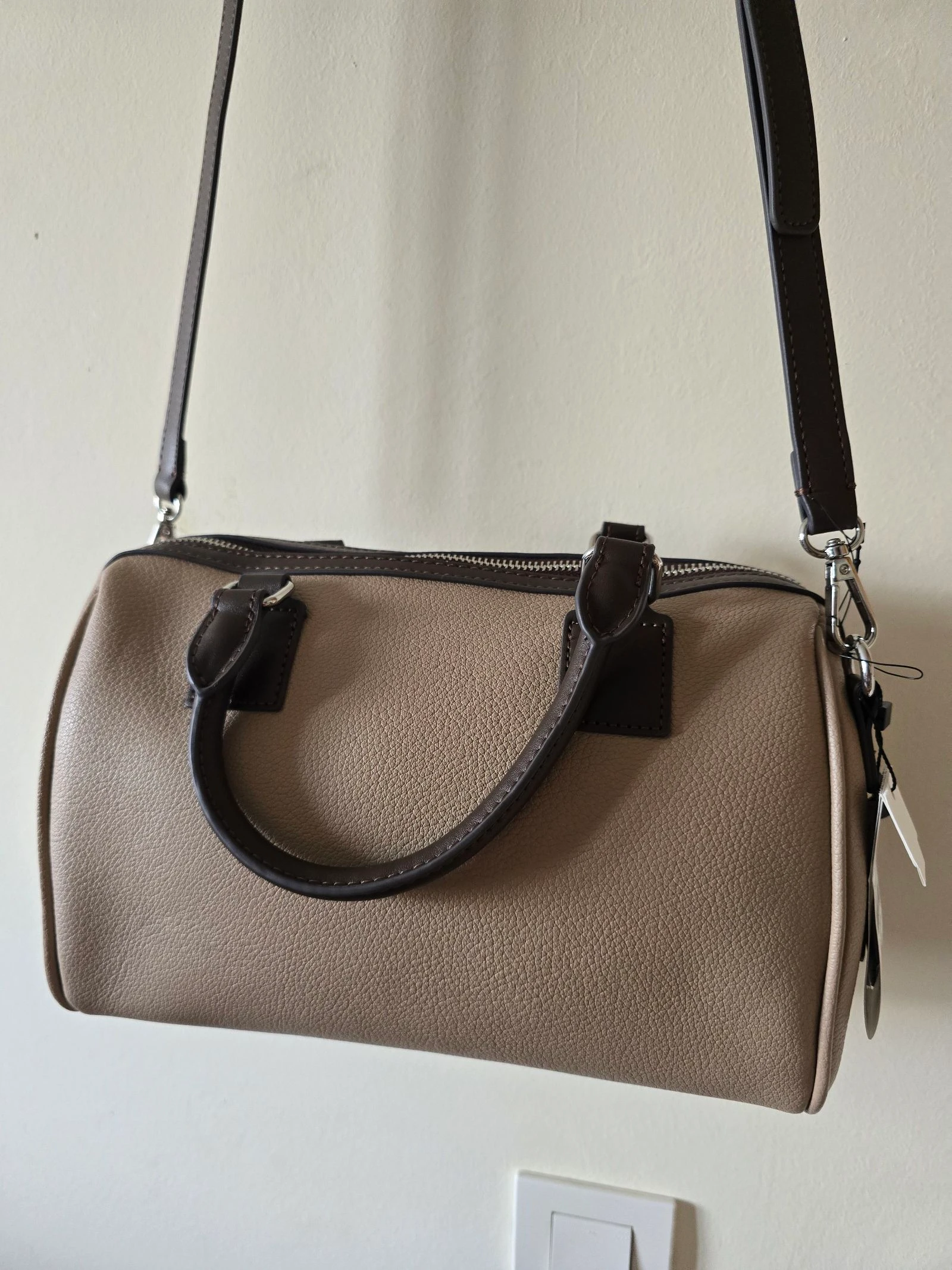 Bolso Parfois Tipo Baúl / Bandolera Bege e Marrom (Novo com etiquetas) – photo 2